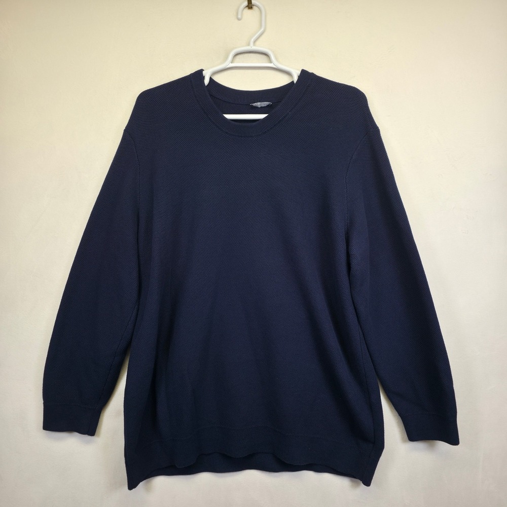 Gap Sweater Mens 3XLT Tall Blue Cable Knit‎ Classic Minimalist Layering Timeless